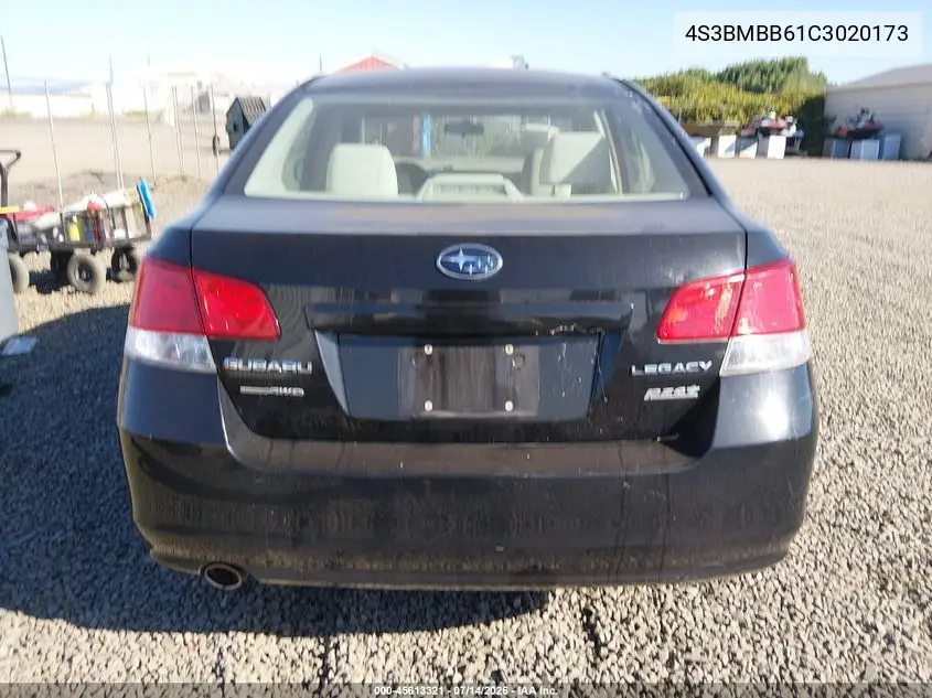 2012 Subaru Legacy 2.5I Premium VIN: 4S3BMBB61C3020173 Lot: 45613321