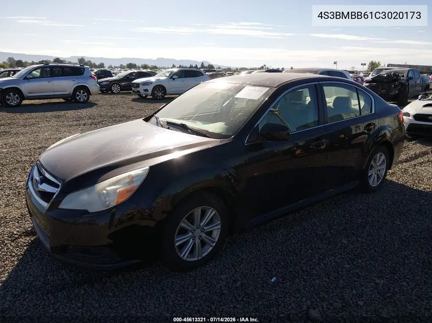 2012 Subaru Legacy 2.5I Premium VIN: 4S3BMBB61C3020173 Lot: 45613321