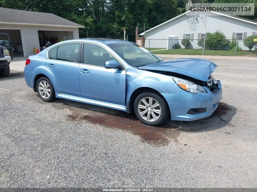 2012 Subaru Legacy 2.5I Premium VIN: 4S3BMBG66C3021134 Lot: 45624345