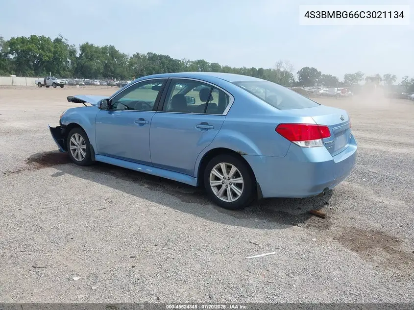 2012 Subaru Legacy 2.5I Premium VIN: 4S3BMBG66C3021134 Lot: 45624345