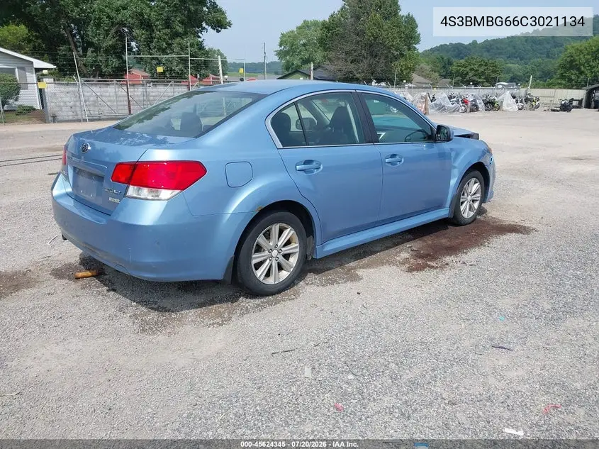 2012 Subaru Legacy 2.5I Premium VIN: 4S3BMBG66C3021134 Lot: 45624345