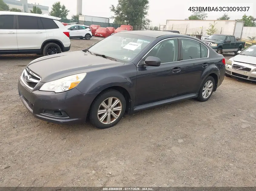 2012 Subaru Legacy 2.5I VIN: 4S3BMBA63C3009337 Lot: 45660039