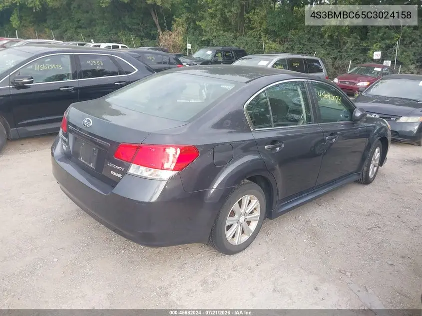 2012 Subaru Legacy 2.5I Premium VIN: 4S3BMBC65C3024158 Lot: 45682024