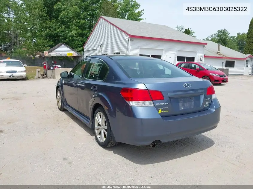 2013 Subaru Legacy 2.5I Premium VIN: 4S3BMBG63D3025322 Lot: 45274357