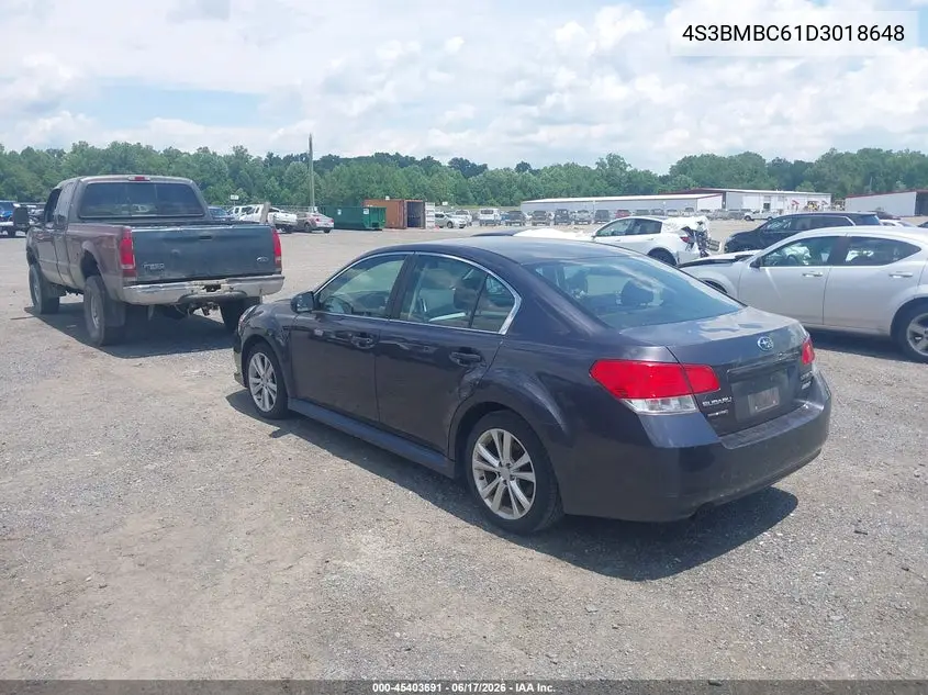2013 Subaru Legacy 2.5I Premium VIN: 4S3BMBC61D3018648 Lot: 45403691