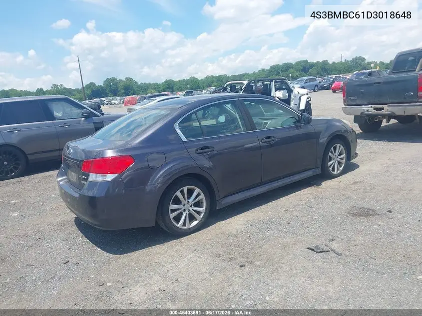 2013 Subaru Legacy 2.5I Premium VIN: 4S3BMBC61D3018648 Lot: 45403691