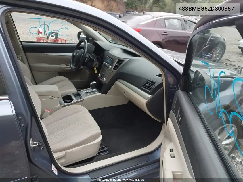 2013 Subaru Legacy 2.5I Premium VIN: 4S3BMBG62D3003571 Lot: 45673215