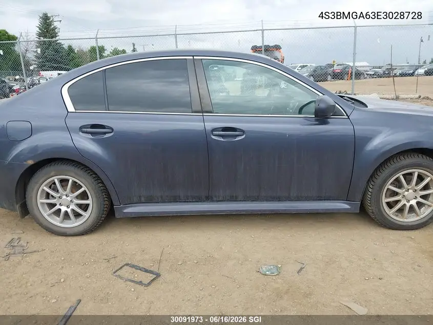 2014 Subaru Legacy 2.5I VIN: 4S3BMGA63E3028728 Lot: 30091973