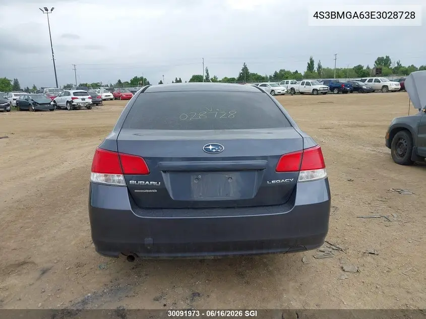 2014 Subaru Legacy 2.5I VIN: 4S3BMGA63E3028728 Lot: 30091973