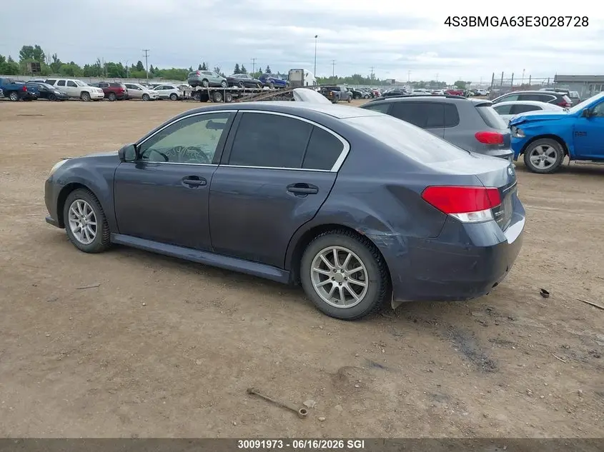2014 Subaru Legacy 2.5I VIN: 4S3BMGA63E3028728 Lot: 30091973