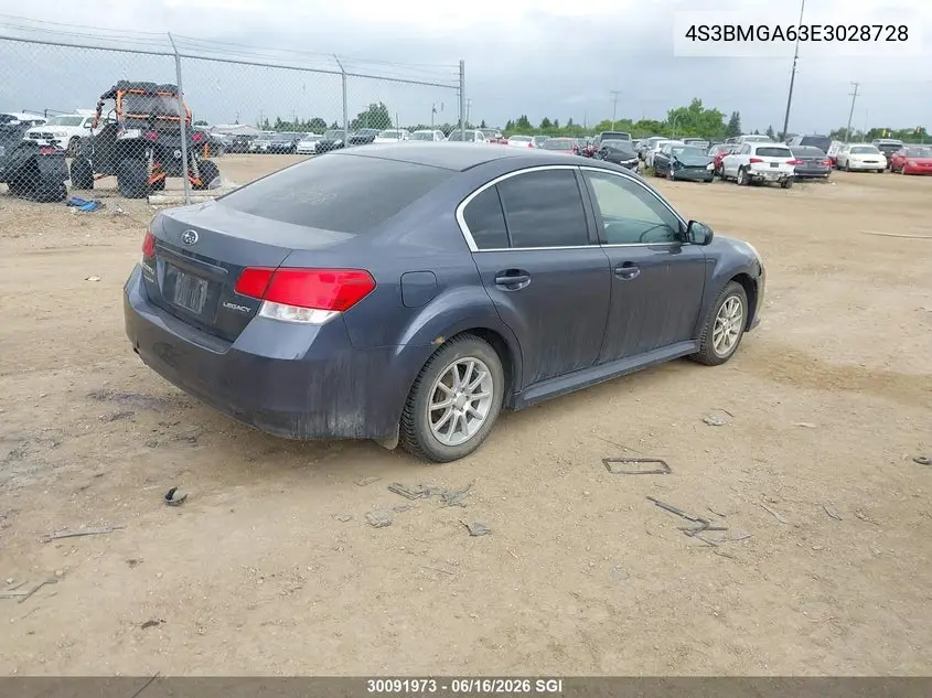 2014 Subaru Legacy 2.5I VIN: 4S3BMGA63E3028728 Lot: 30091973