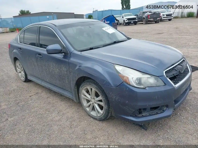 2014 Subaru Legacy 2.5I Premium VIN: 4S3BMCC67E3026504 Lot: 45247830
