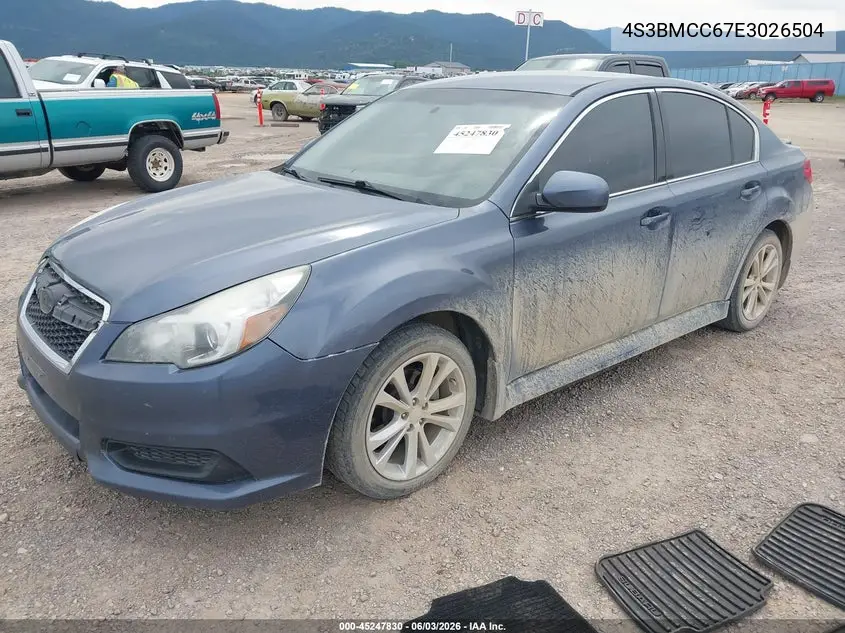 2014 Subaru Legacy 2.5I Premium VIN: 4S3BMCC67E3026504 Lot: 45247830
