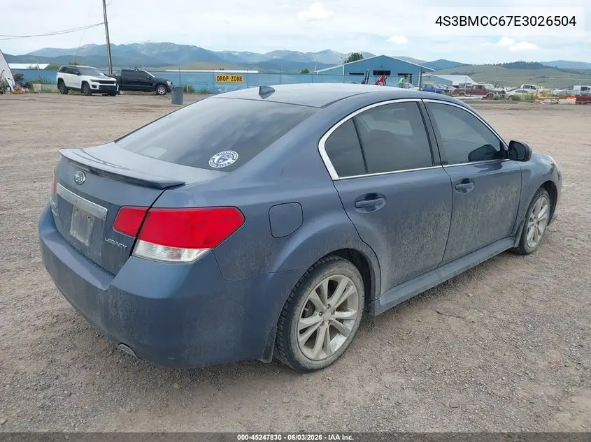 2014 Subaru Legacy 2.5I Premium VIN: 4S3BMCC67E3026504 Lot: 45247830