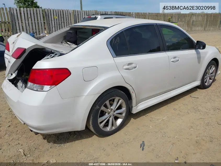 2014 Subaru Legacy 2.5I VIN: 4S3BMCA62E3020998 Lot: 45271598