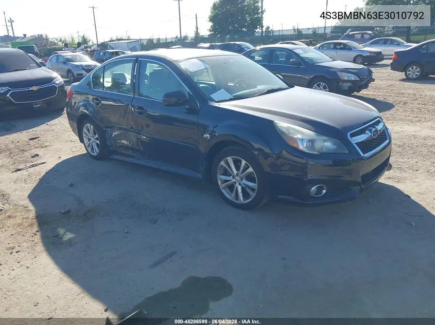 2014 Subaru Legacy 2.5I Limited VIN: 4S3BMBN63E3010792 Lot: 45286599