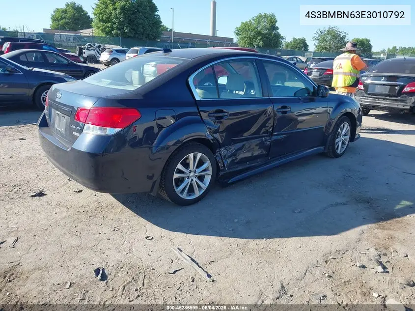 2014 Subaru Legacy 2.5I Limited VIN: 4S3BMBN63E3010792 Lot: 45286599