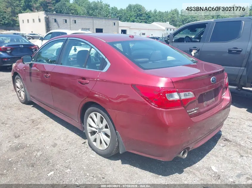 2015 Subaru Legacy 2.5I Premium VIN: 4S3BNAC60F3021776 Lot: 45538633