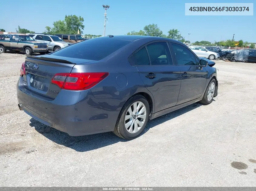 2015 Subaru Legacy 2.5I Premium VIN: 4S3BNBC66F3030374 Lot: 45546788