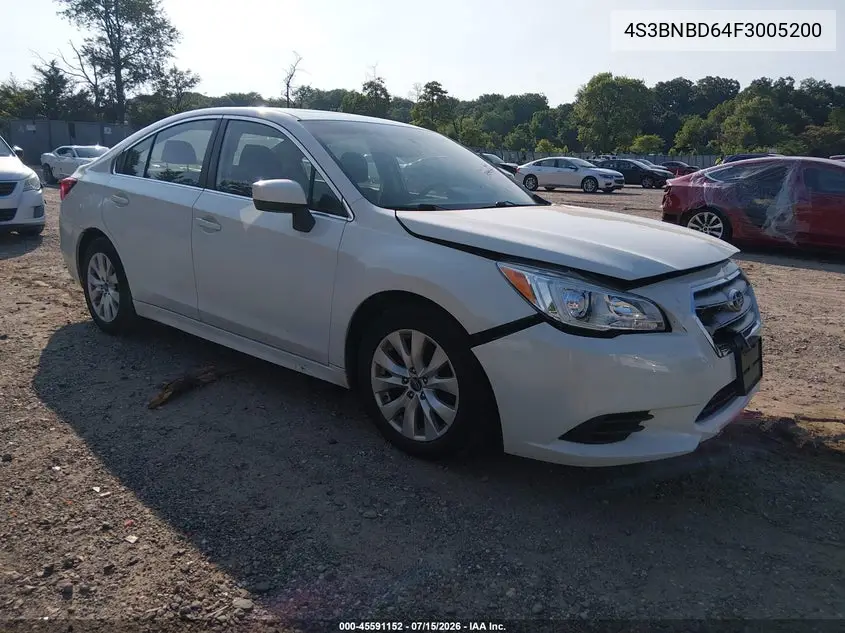 2015 Subaru Legacy 2.5I Premium VIN: 4S3BNBD64F3005200 Lot: 45591152