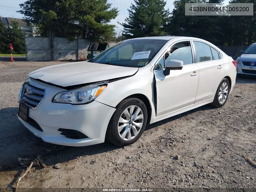 2015 Subaru Legacy 2.5I Premium VIN: 4S3BNBD64F3005200 Lot: 45591152