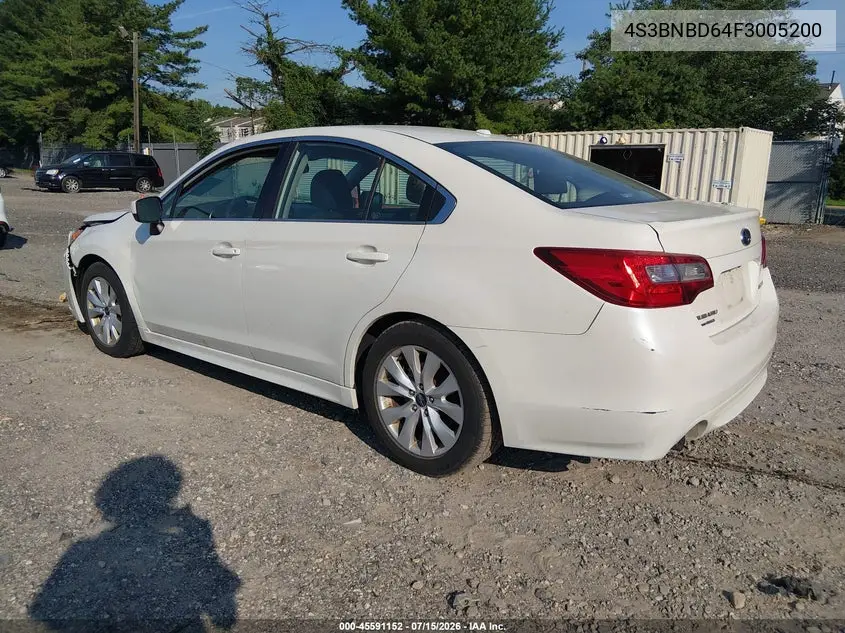 2015 Subaru Legacy 2.5I Premium VIN: 4S3BNBD64F3005200 Lot: 45591152