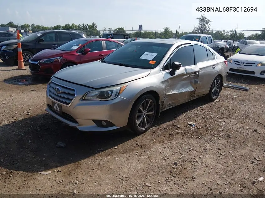 2015 Subaru Legacy 2.5I Limited VIN: 4S3BNAL68F3012694 Lot: 45616060