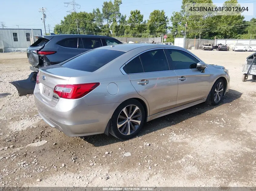 2015 Subaru Legacy 2.5I Limited VIN: 4S3BNAL68F3012694 Lot: 45616060