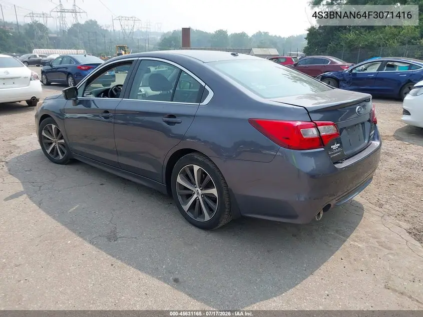 2015 Subaru Legacy 2.5I Limited VIN: 4S3BNAN64F3071416 Lot: 45631165