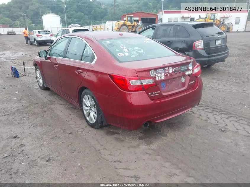 2015 Subaru Legacy 2.5I Premium VIN: 4S3BNBE64F3018477 Lot: 45671347