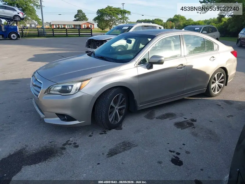 2016 Subaru Legacy 2.5I Limited VIN: 4S3BNBN65G3027240 Lot: 45051643