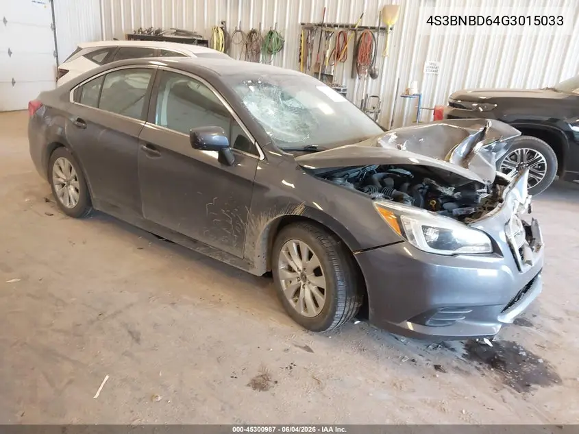 2016 Subaru Legacy 2.5I Premium VIN: 4S3BNBD64G3015033 Lot: 45300987