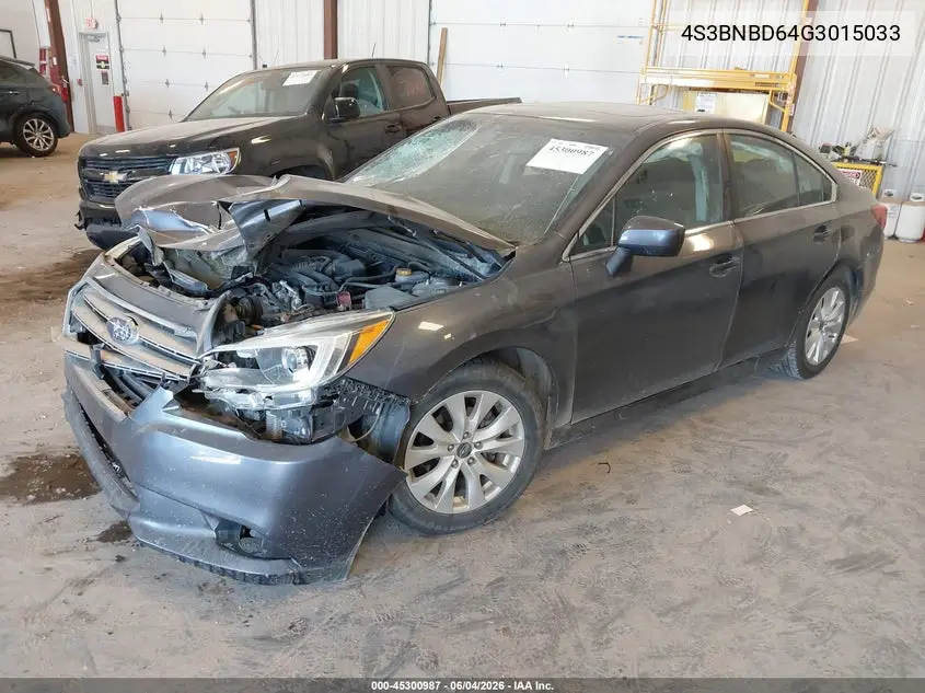 2016 Subaru Legacy 2.5I Premium VIN: 4S3BNBD64G3015033 Lot: 45300987