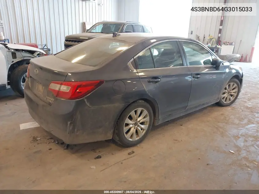 2016 Subaru Legacy 2.5I Premium VIN: 4S3BNBD64G3015033 Lot: 45300987