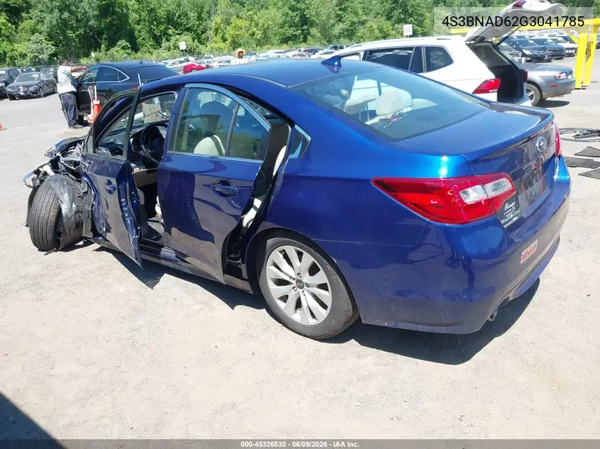 2016 Subaru Legacy 2.5I Premium VIN: 4S3BNAD62G3041785 Lot: 45326530