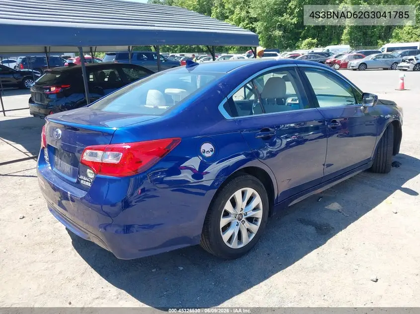 2016 Subaru Legacy 2.5I Premium VIN: 4S3BNAD62G3041785 Lot: 45326530