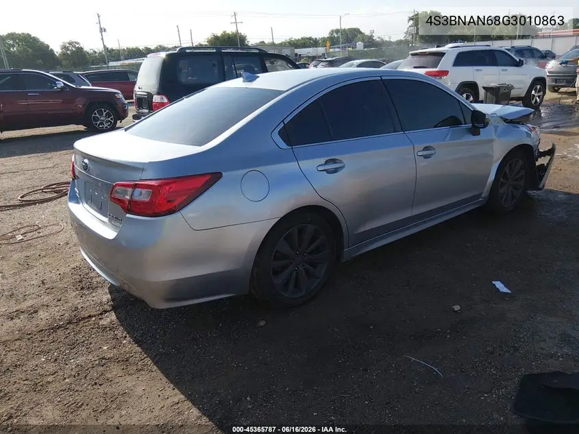 2016 Subaru Legacy 2.5I Limited VIN: 4S3BNAN68G3010863 Lot: 45365787