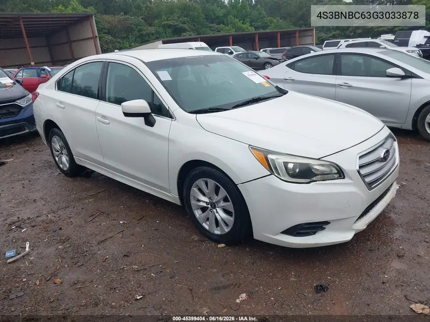 2016 Subaru Legacy 2.5I Premium VIN: 4S3BNBC63G3033878 Lot: 45399404