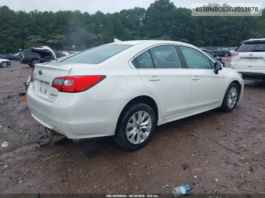 2016 Subaru Legacy 2.5I Premium VIN: 4S3BNBC63G3033878 Lot: 45399404