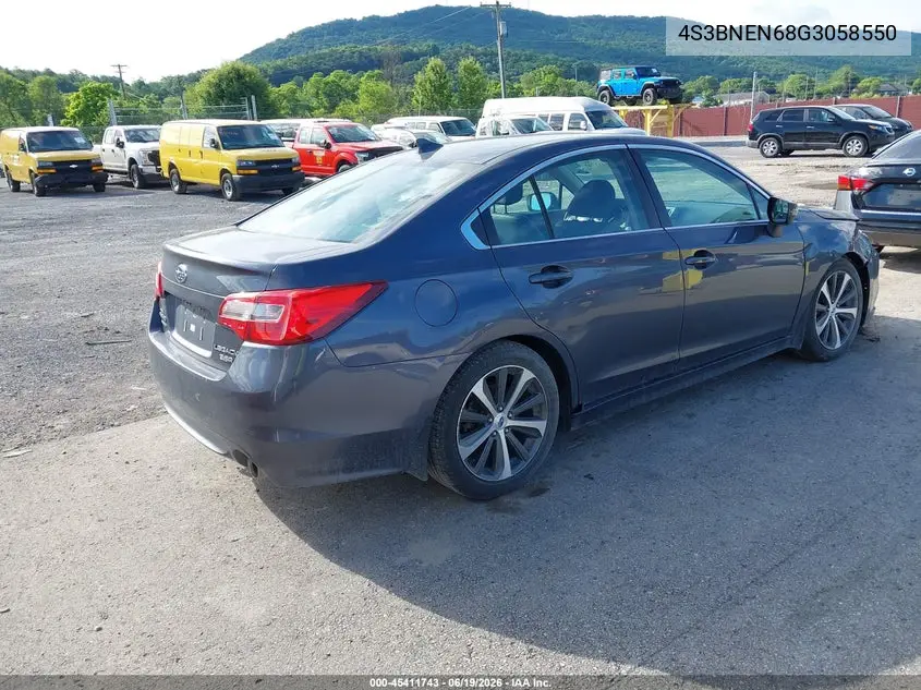 2016 Subaru Legacy 3.6R Limited VIN: 4S3BNEN68G3058550 Lot: 45411743