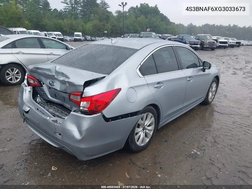 2016 Subaru Legacy 2.5I Premium VIN: 4S3BNAF6XG3033673 Lot: 45553455