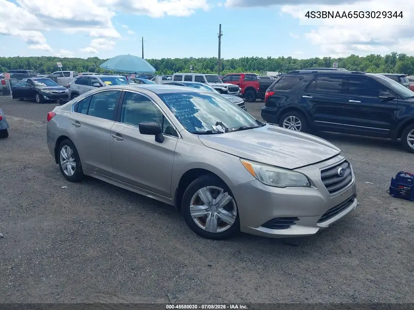 2016 Subaru Legacy 2.5I VIN: 4S3BNAA65G3029344 Lot: 45580030