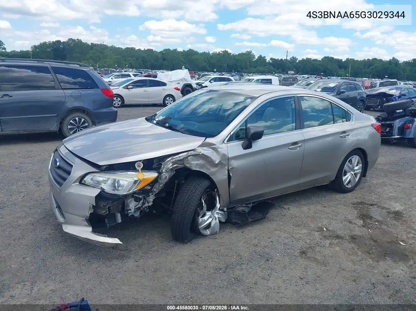 2016 Subaru Legacy 2.5I VIN: 4S3BNAA65G3029344 Lot: 45580030