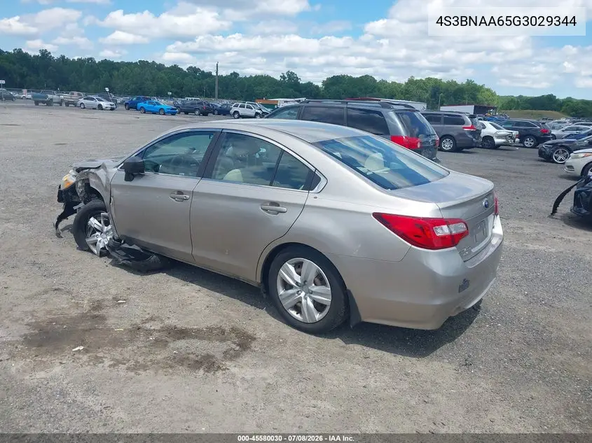 2016 Subaru Legacy 2.5I VIN: 4S3BNAA65G3029344 Lot: 45580030
