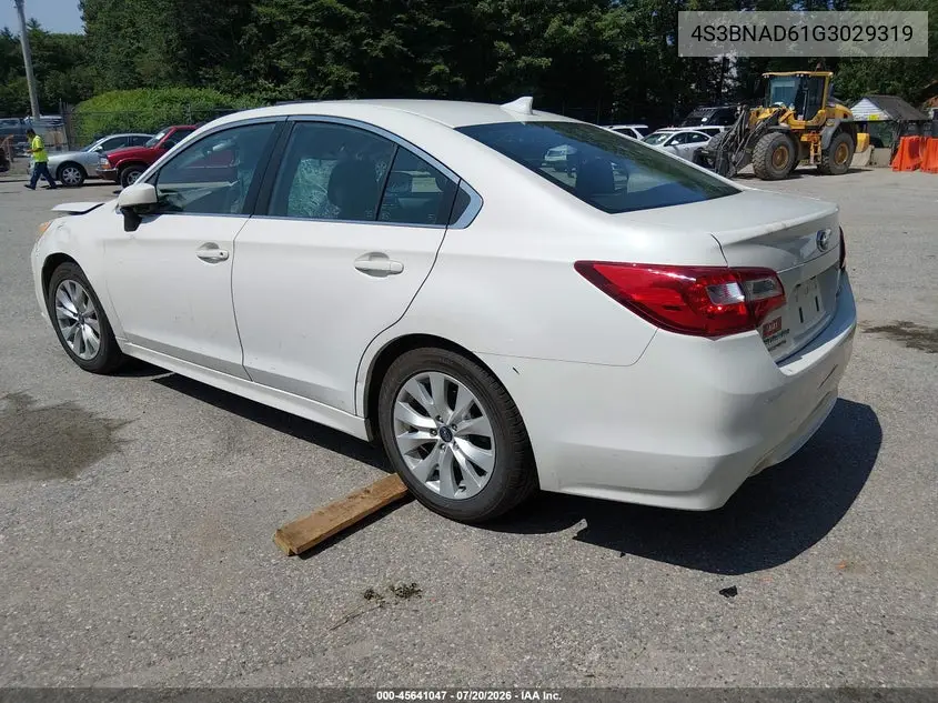 2016 Subaru Legacy 2.5I Premium VIN: 4S3BNAD61G3029319 Lot: 45641047