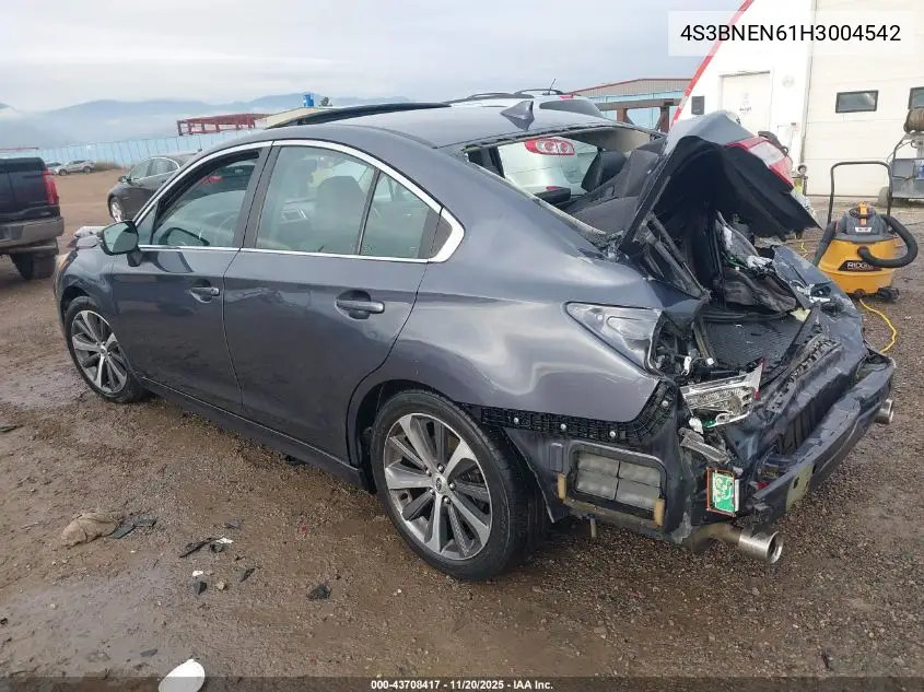 4S3BNEN61H3004542 2017 Subaru Legacy 3.6R Limited