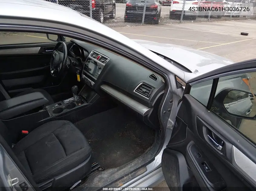 2017 Subaru Legacy 2.5I Premium VIN: 4S3BNAC61H3036726 Lot: 45199367