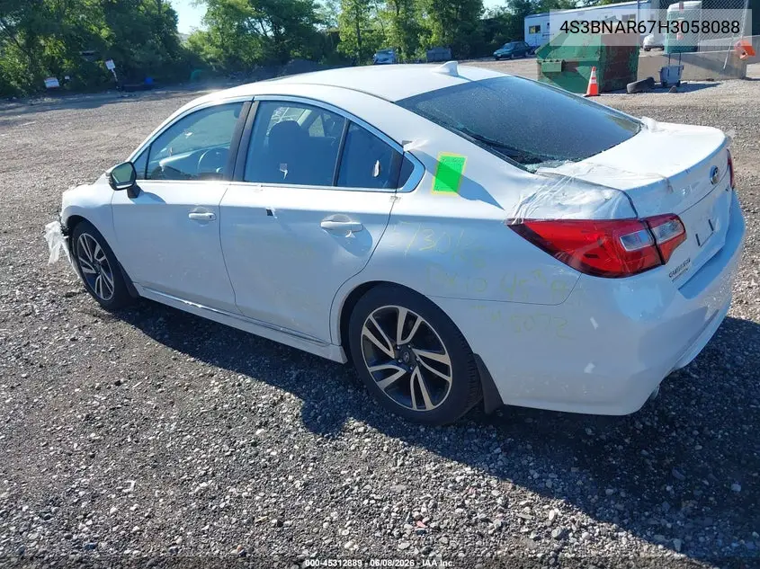 2017 Subaru Legacy 2.5I Sport VIN: 4S3BNAR67H3058088 Lot: 45312889