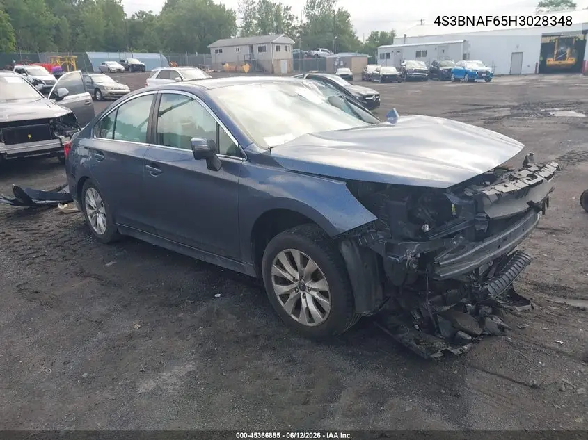 2017 Subaru Legacy 2.5I Premium VIN: 4S3BNAF65H3028348 Lot: 45366885