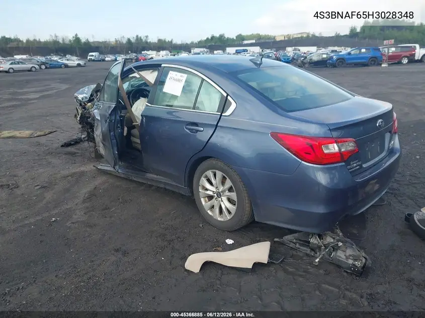 2017 Subaru Legacy 2.5I Premium VIN: 4S3BNAF65H3028348 Lot: 45366885